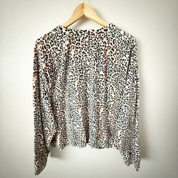 VICTORIA'S SECRET | Velour Velvet Sweatshirt Animal Print Pullover Leopard | XL - Picture 5 of 6
